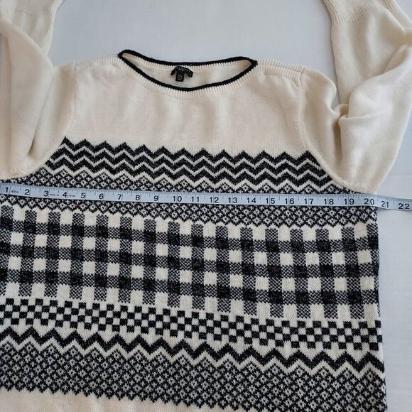 Talbots Wool Blend Modern Fair Isle Shimmer Sweater Size XLP - Picture 8 of 10